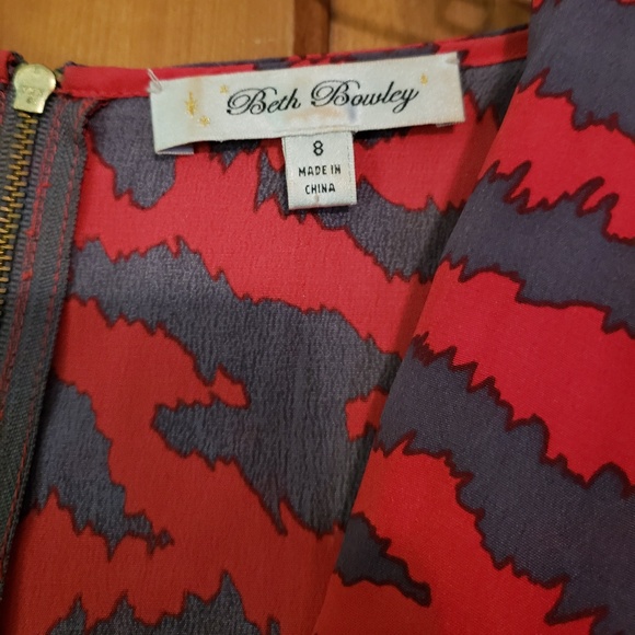 Beth Bowley red silk zebra print dress - Picture 4 of 4